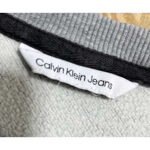CALVIN KLEIN MENS GRAY FLEECE CREW NECK LONG SLEEVE SWEATSHIRT SIZE L - Picture 6 of 7